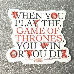 10/$10 GAME OF THRONES waterproof Sticker